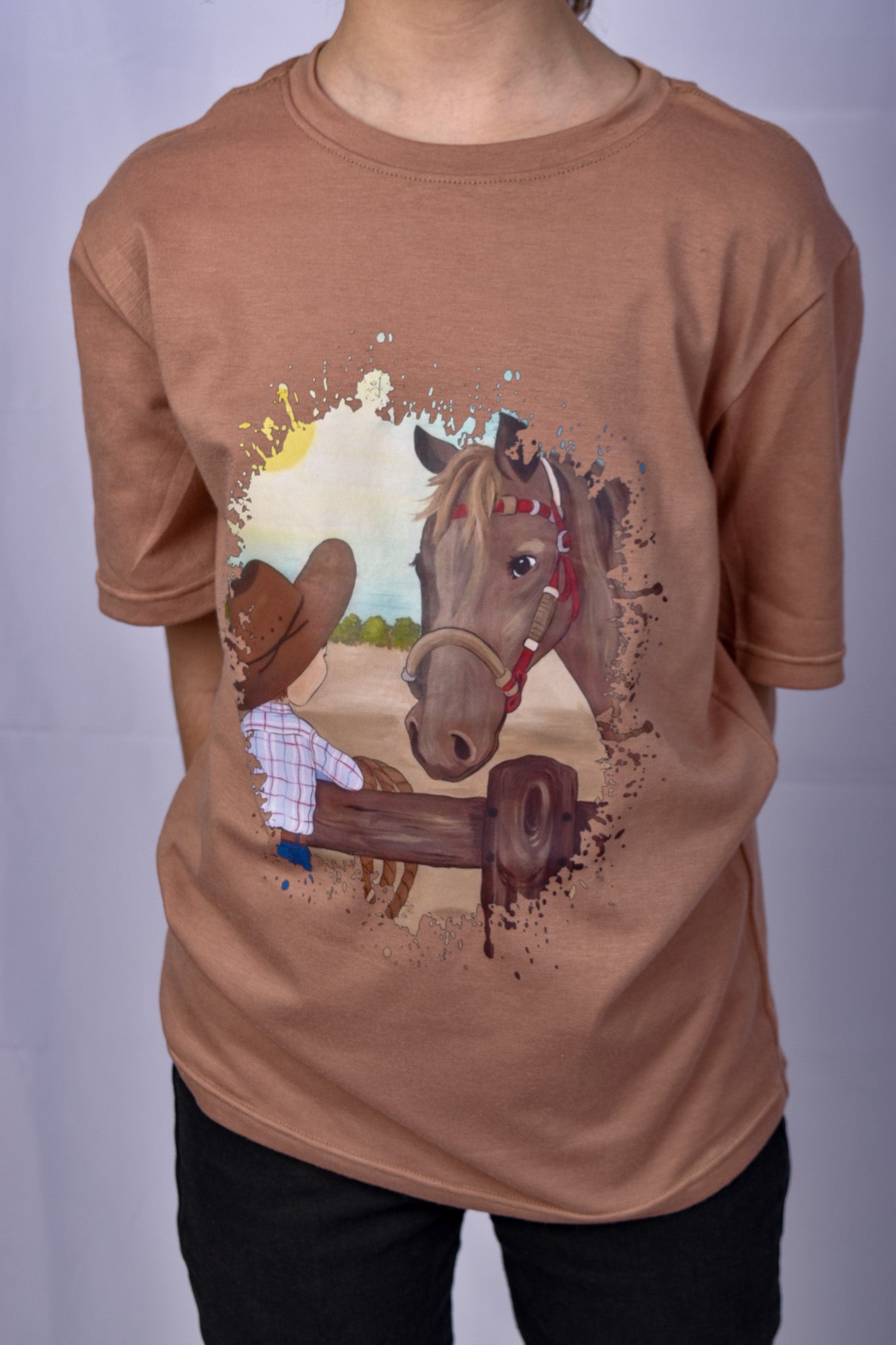 Camiseta Café niño caballo